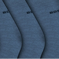 BOSS 3pak bomuldsstrømper i blå til herre.