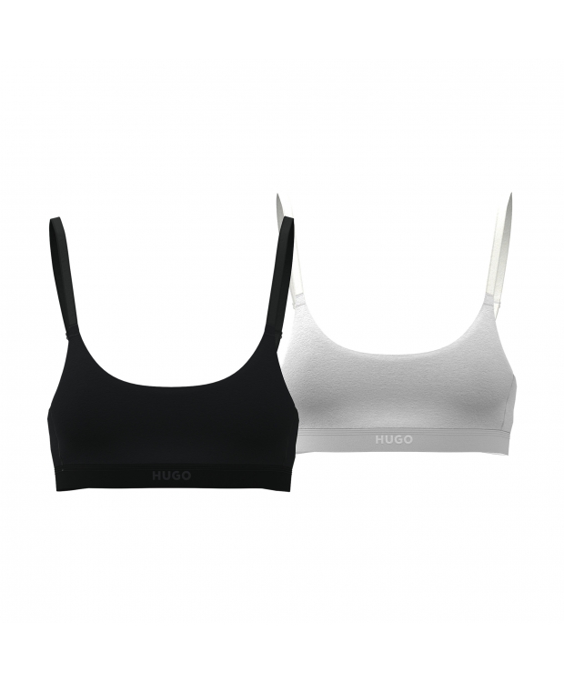 HUGO 2pak bralette i sort & hvid til kvinder - OUTLET