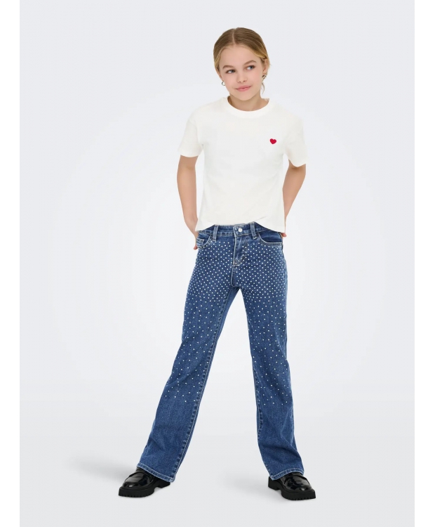KIDS ONLY top i off-white med rødt hjerte til piger billede 3