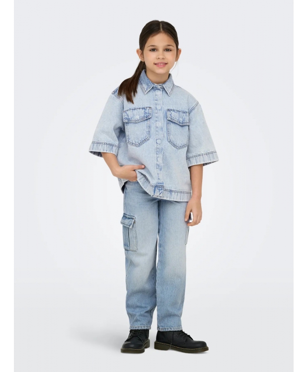 KIDS ONLY denim bukser bred pasform i light blue til piger