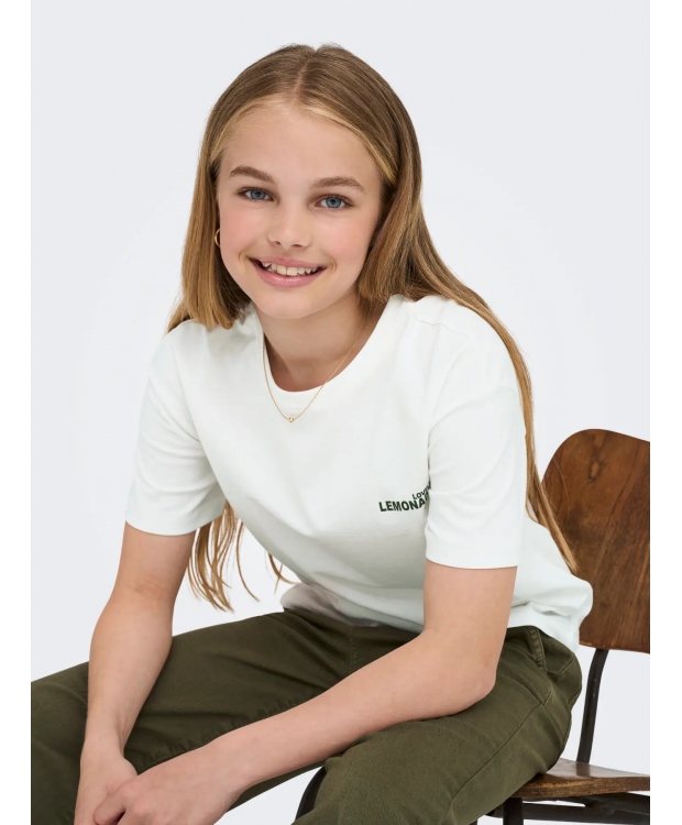 KIDS ONLY KOGHELEN  t-shirt i hvid til piger