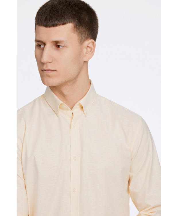 Lindbergh Oxford-skjorte med Superflex og lange ærmer i yellow mix til Herre billede 3