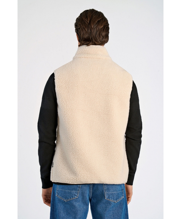 Lindbergh fleecevest i Off White til herre