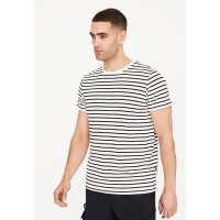 Resteröds Bambus T-shirt i hvid med sorte striber til herre