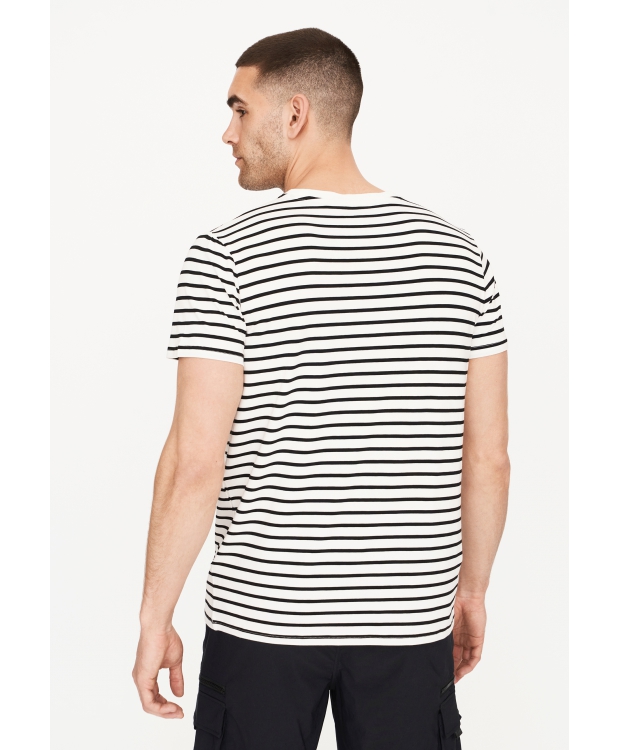 Resteröds Bambus T-shirt i hvid med sorte striber til herre billede 4