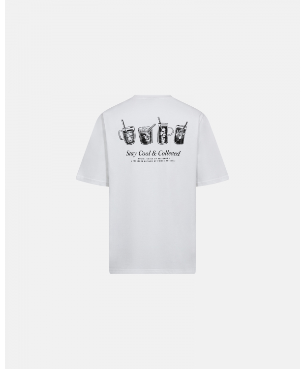 Resteröds Tas Print T-shirt i hvid til herre