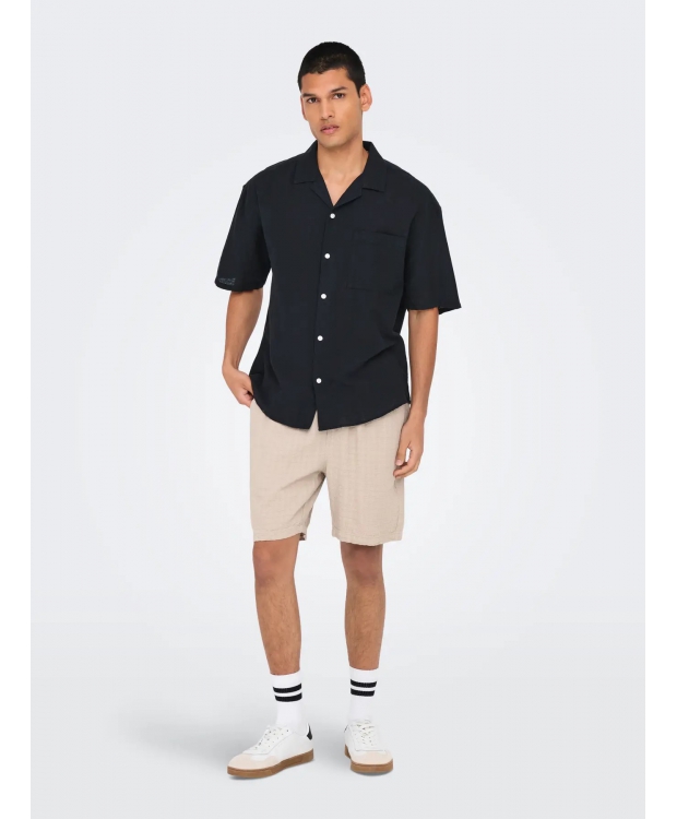 ONLY & SONS T-shirt skjorte i sort til herre billede 3