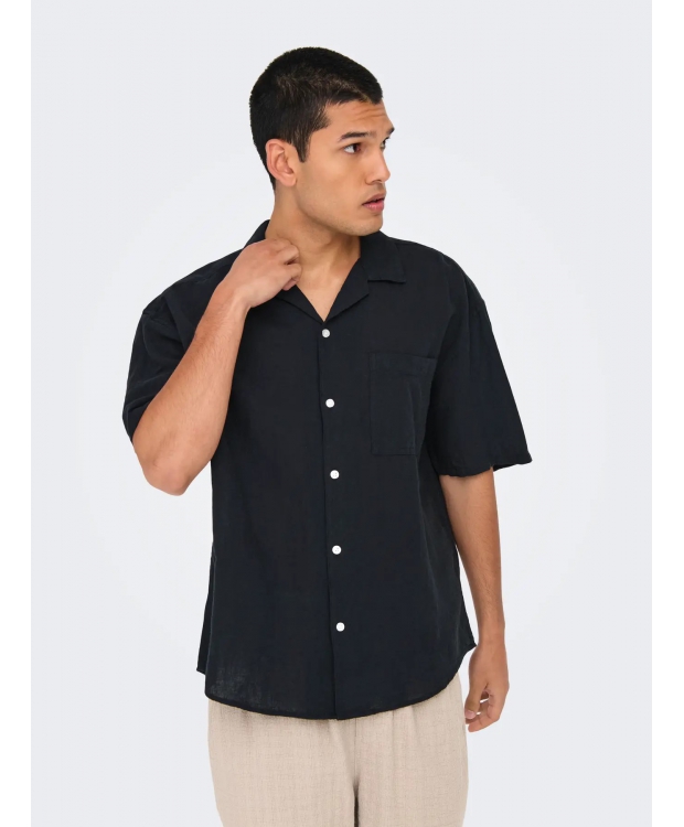 ONLY & SONS T-shirt skjorte i sort til herre billede 4