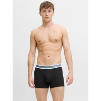 Jack & Jones 3-pak underbukser i sort med farvet elastik til herre