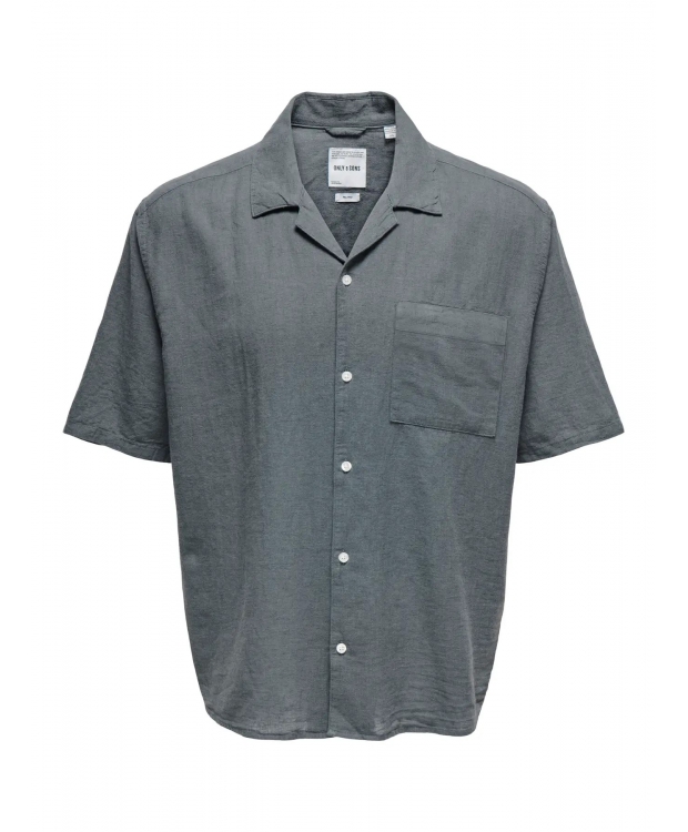 ONLY & SONS T-shirt skjorte i mørke grå til herre