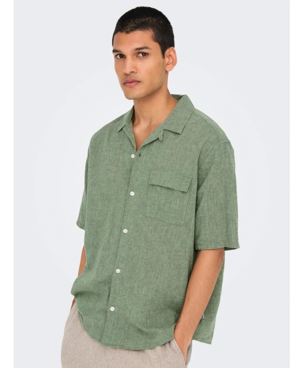 ONLY & SONS T-shirt skjorte i Grøn til herre