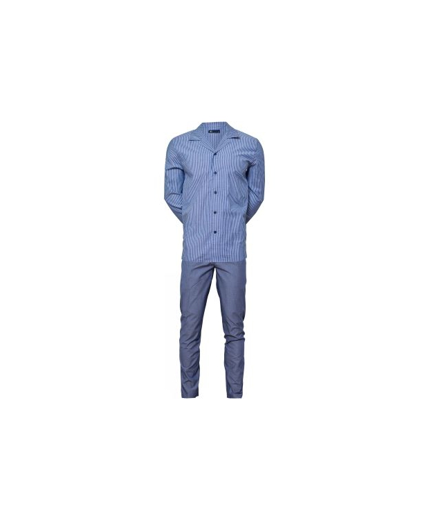 JBS pyjamas woven med vævet bomuld i blå til herre.
