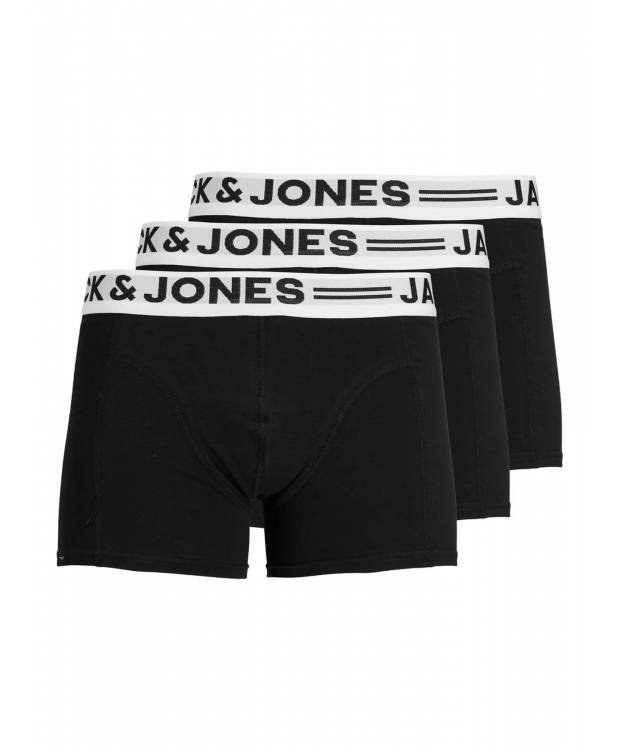 Jack & Jones 3pak underbukser/boksershorts i sort med hvid elastik til herre billede 9