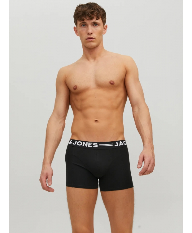 Jack & Jones 3pak underbukser/boksershorts i sort med hvid elastik til herre