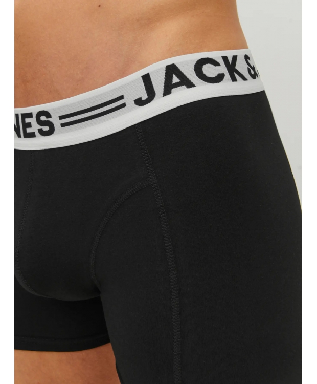 Jack & Jones 3pak underbukser/boksershorts i sort med hvid elastik til herre billede 6