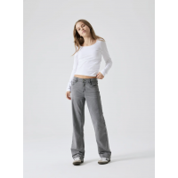 LMTD NLFTARIANNES DNM LW STRAIGHT PANT NOOS i grå denim til piger