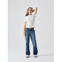 LMTD NLFTARIANNES DNM LW STRAIGHT PANT NOOS i mørkeblå denim til piger