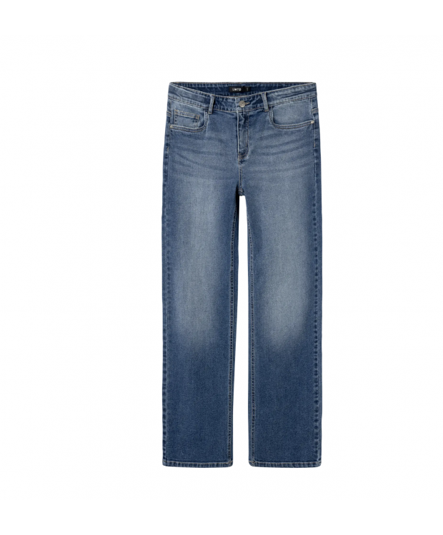 LMTD NLFTARIANNES DNM LW STRAIGHT PANT NOOS i mørkeblå denim til piger