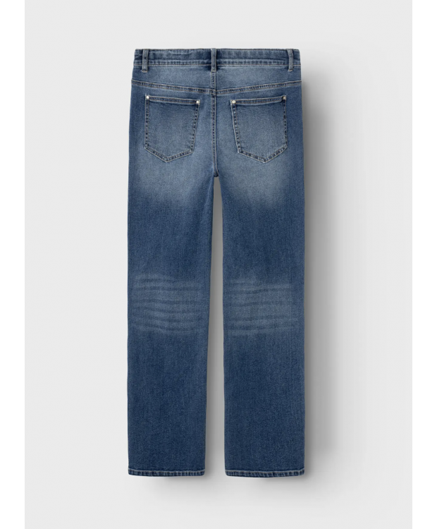 LMTD NLFTARIANNES DNM LW STRAIGHT PANT NOOS i mørkeblå denim til piger billede 3