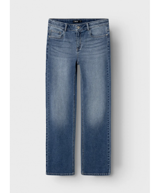 LMTD NLFTARIANNES DNM LW STRAIGHT PANT NOOS i mørkeblå denim til piger billede 5