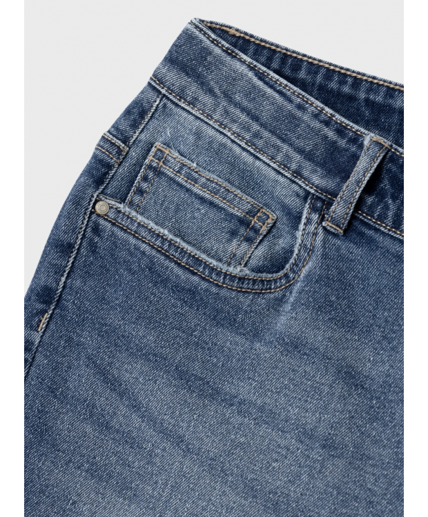 LMTD NLFTARIANNES DNM LW STRAIGHT PANT NOOS i mørkeblå denim til piger billede 7