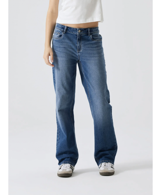 LMTD NLFTARIANNES DNM LW STRAIGHT PANT NOOS i mørkeblå denim til piger billede 4