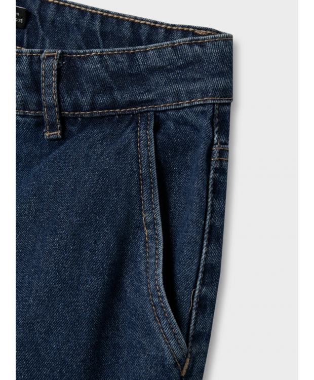 LMTD NLMTOIZZA DNM LOOSE PANT NOOS i mørkeblå denim til drenge billede 4