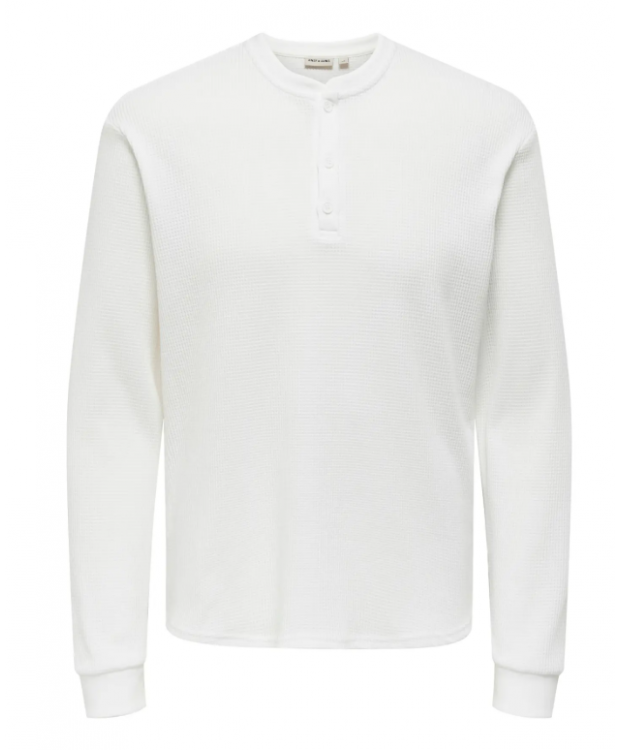 ONLY & SONS langærmet t-shirt i hvid til herre