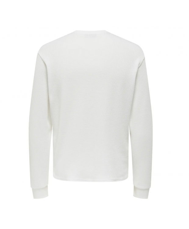 ONLY & SONS langærmet t-shirt i hvid til herre
