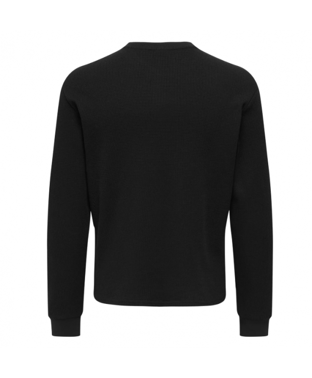 ONLY & SONS langærmet t-shirt i sort til herre
