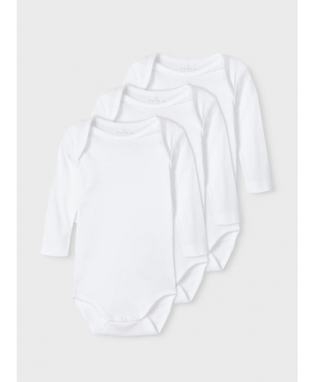 Name It 3pak Bodystockings solid NOOS I hvid til baby billede 3