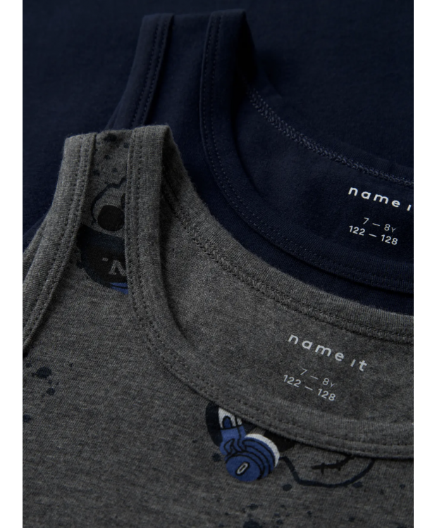 Name it 2pak "skull" tanktop i mørkefarver til drenge billede 3