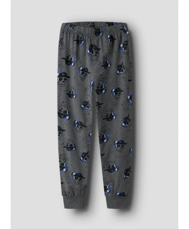 Name it "skull" pyjamassæt I mørkegrå til drenge billede 4