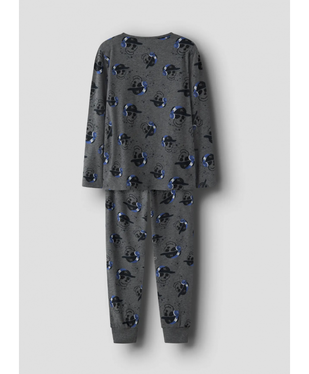 Name it "skull" pyjamassæt I mørkegrå til drenge billede 6