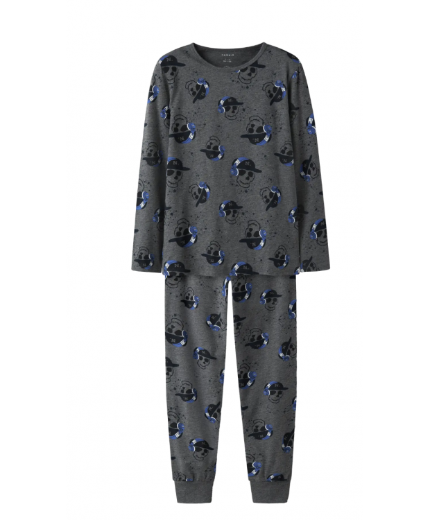 Name it "skull" pyjamassæt I mørkegrå til drenge