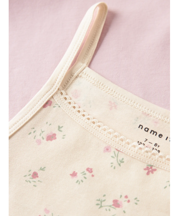 Name it 2pak flower toppe med tynde stropper til piger