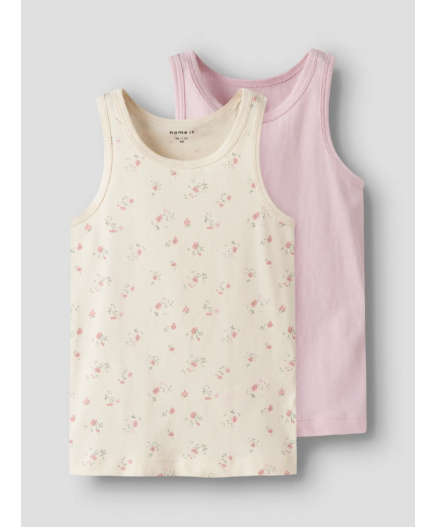 Name it 2pak flower tanktop multifarvet til piger billede 4