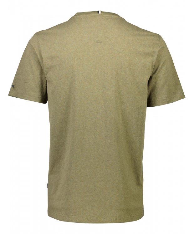 BISON O-Neck T-shirt i genanvendt bomuldsblanding i army til here