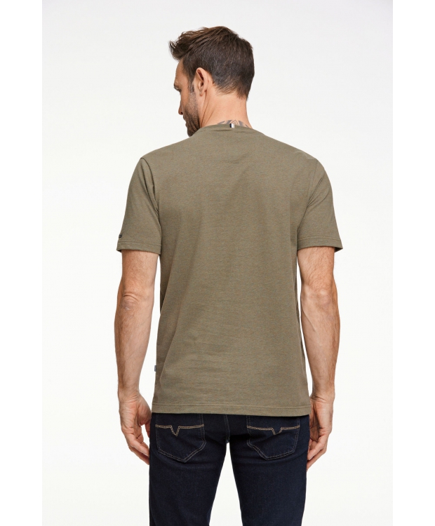 BISON O-Neck T-shirt i genanvendt bomuldsblanding i army til here billede 5