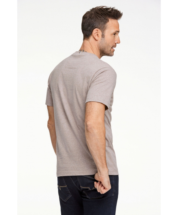 BISON O-Neck T-shirt i genanvendt bomuldsblanding i DK sand til here billede 3