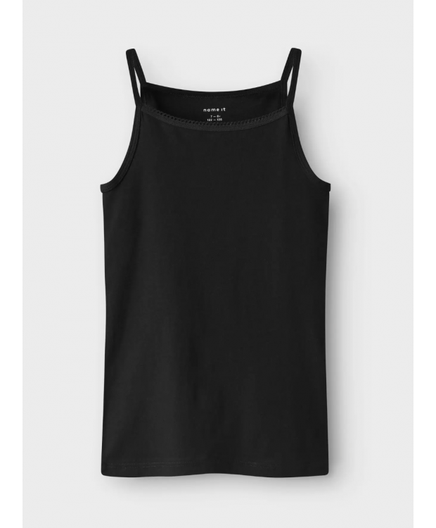 Name it 4pak toppe med tynde stropper i sort og hvid til piger