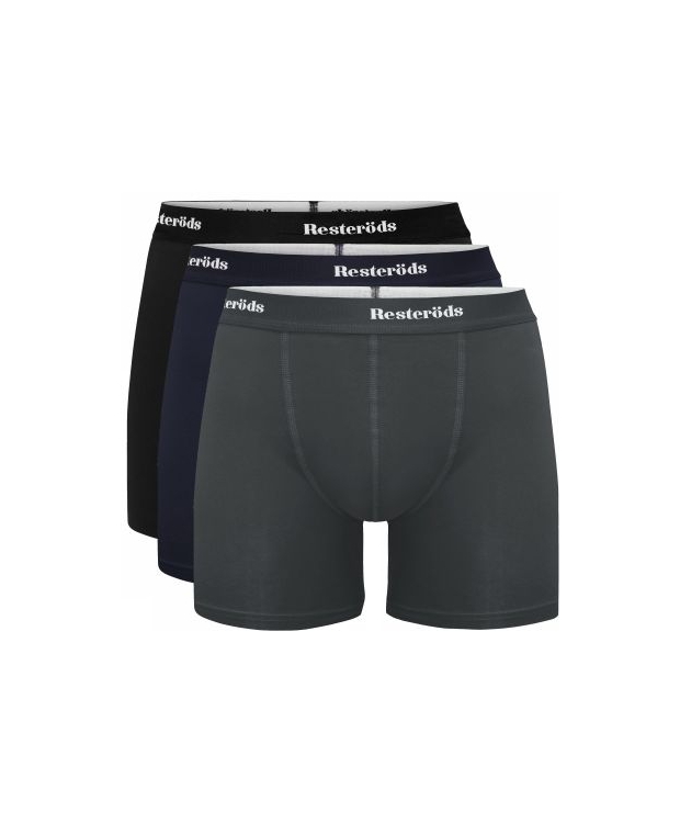 RESTERÖDS Organic 3-pak multifarvet trunk til Herre.