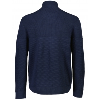 BISON Navy strikcardigan i uldblanding til herre