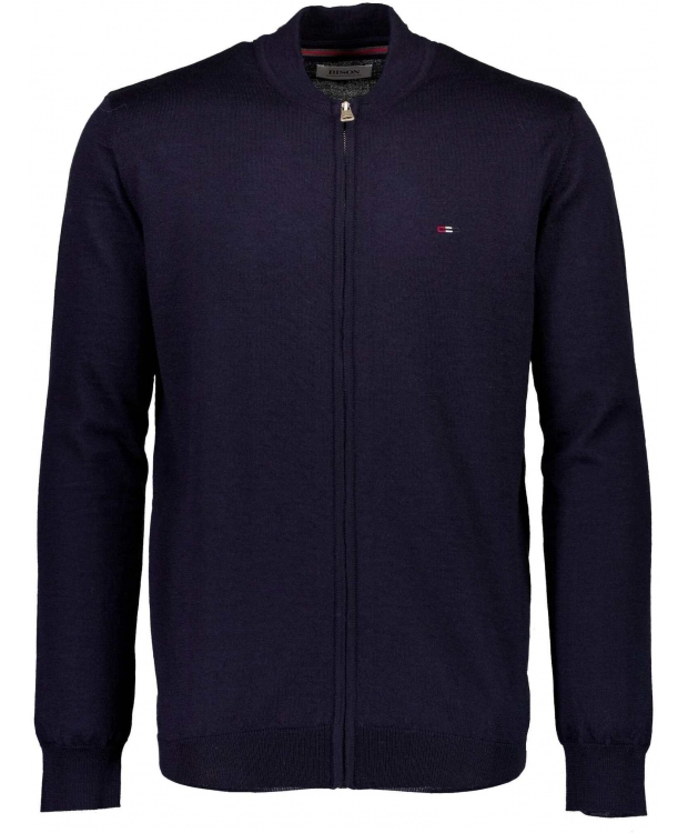 BISON uldstrik cardigan i Navy med lynlås til herre billede 4