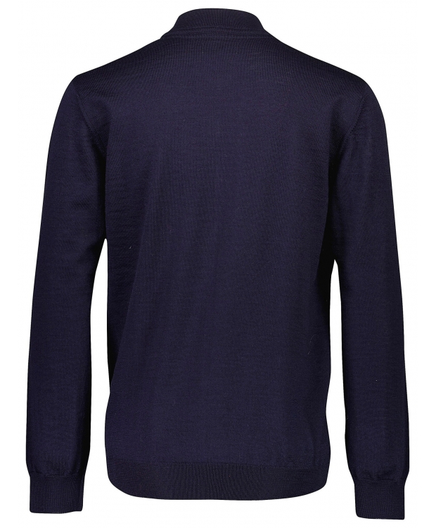 BISON uldstrik cardigan i Navy med lynlås til herre billede 5
