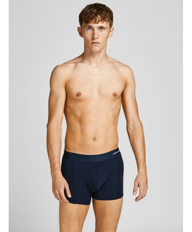Jack & Jones 3pak bambus underbukser i sort, navy og bordeaux til herre billede 6
