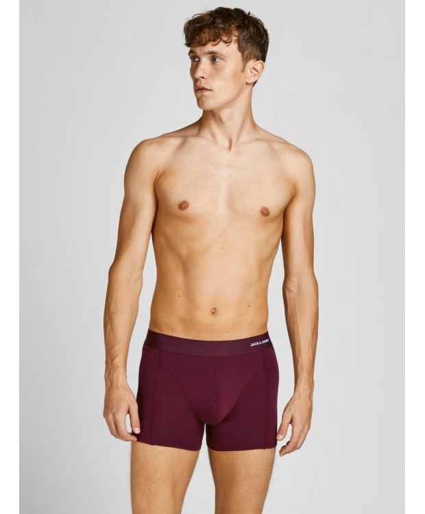Jack & Jones 3pak bambus underbukser i sort, navy og bordeaux til herre billede 7