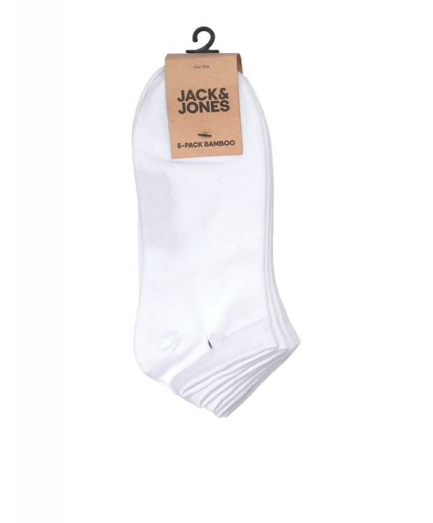 Jack & Jones 5pak bambus ankelstrømper i hvid til herre billede 3