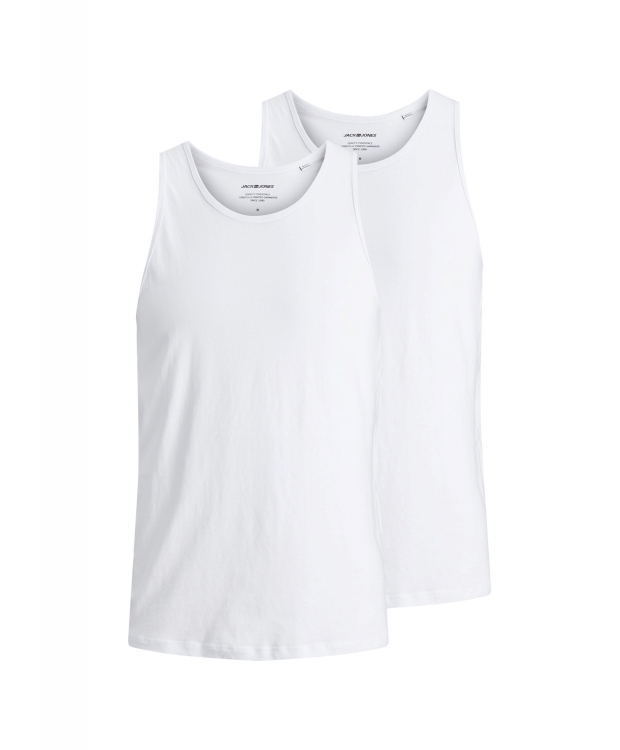 Jack & Jones 2pak tanktop i hvid undertrøje til herre
