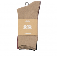 JACK & JONES Jacordinary sokker 3-pak Tibetan Red, Bronze Mist og Sort